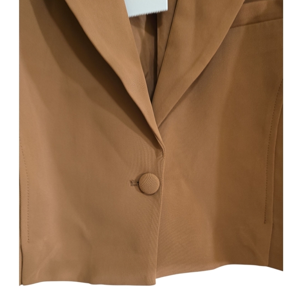 NWT Jason Wu Camel Cropped Blazer  Jacket One Button Closure XS Career Wear - Picture 3 of 11